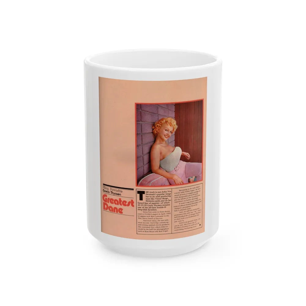 Greta Thyssen #117 (Vintage Female Icon) White Coffee Mug-15oz-Go Mug Yourself