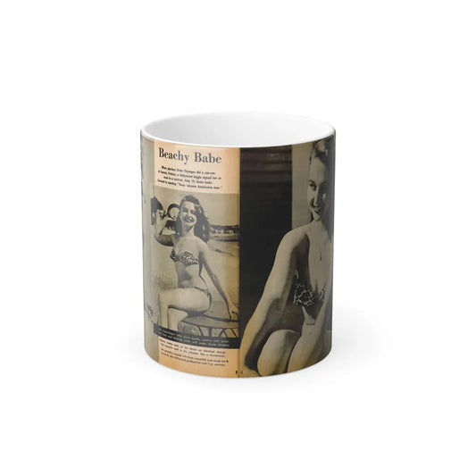 Greta Thyssen #119 - Gala Mag. January '53 - 2 B&W Photos & Captions 1 (Vintage Female Icon) Color Changing Mug 11oz 11oz - Go Mug Yourself
