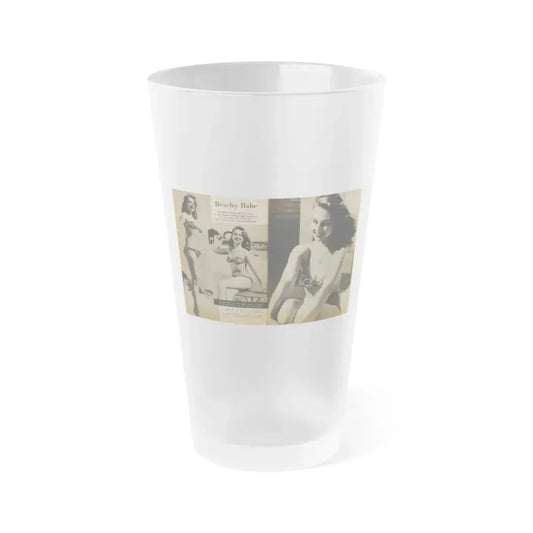 Greta Thyssen #119 - Gala Mag. January '53 - 2 B&W Photos & Captions 1 (Vintage Female Icon) Frosted Pint Glass 16oz 16oz Frosted - Go Mug Yourself