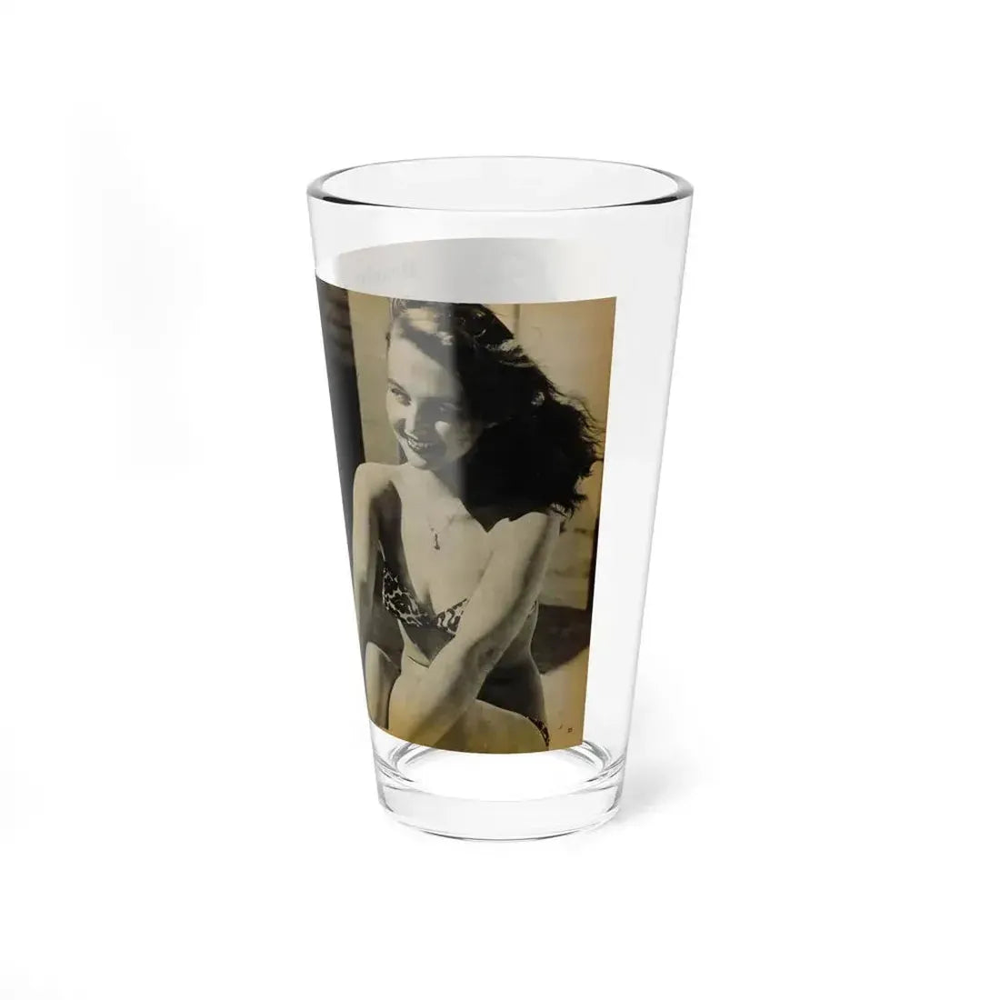 Greta Thyssen #119 - Gala Mag. January '53 - 2 B&W Photos & Captions 1 (Vintage Female Icon) Pint Glass 16oz - Go Mug Yourself