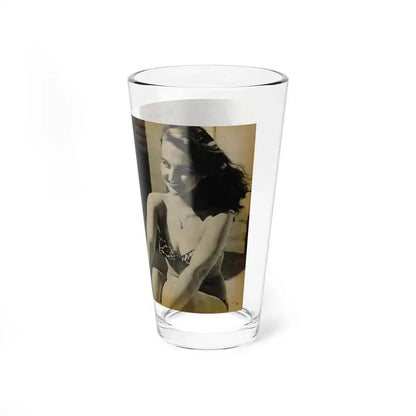 Greta Thyssen #119 - Gala Mag. January '53 - 2 B&W Photos & Captions 1 (Vintage Female Icon) Pint Glass 16oz - Go Mug Yourself