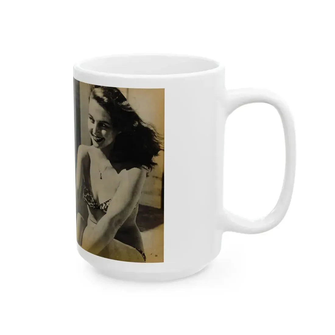 Greta Thyssen #119 - Gala Mag. January '53 - 2 B&W Photos & Captions 1 (Vintage Female Icon) White Coffee Mug - Go Mug Yourself
