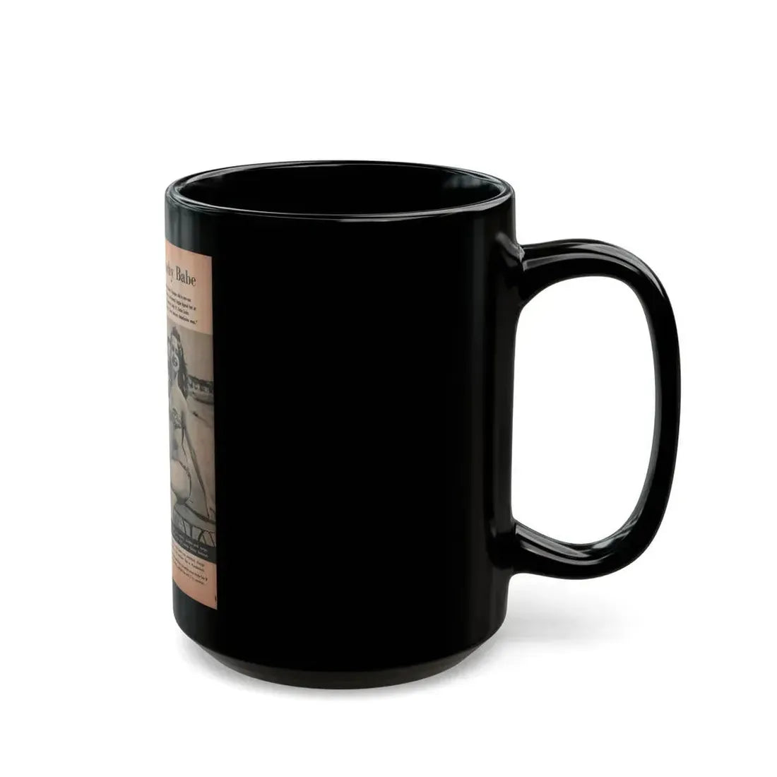 Greta Thyssen #119 - Gala Mag. January '53 - 2 B&W Photos & Captions (Vintage Female Icon) Black Coffee Mug - Go Mug Yourself