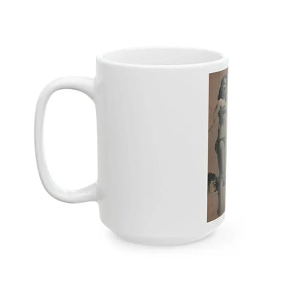 Greta Thyssen #119 - Gala Mag. January '53 - 2 B&W Photos & Captions (Vintage Female Icon) White Coffee Mug - Go Mug Yourself