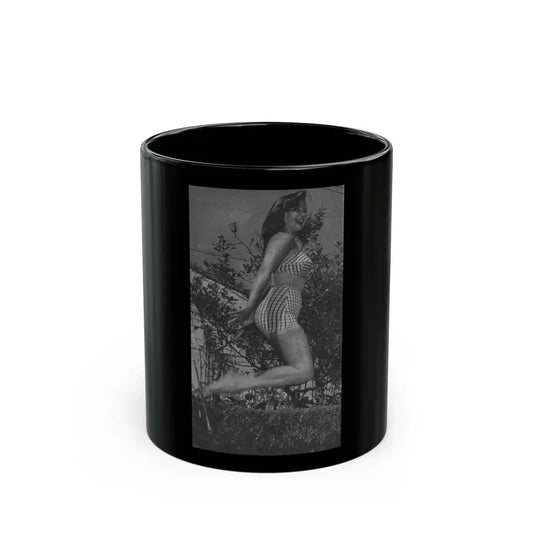 Greta Thyssen #12 - American Beauties Mag. '53 - 1 B&W Photo (Vintage Female Icon) Black Coffee Mug 11oz - Go Mug Yourself