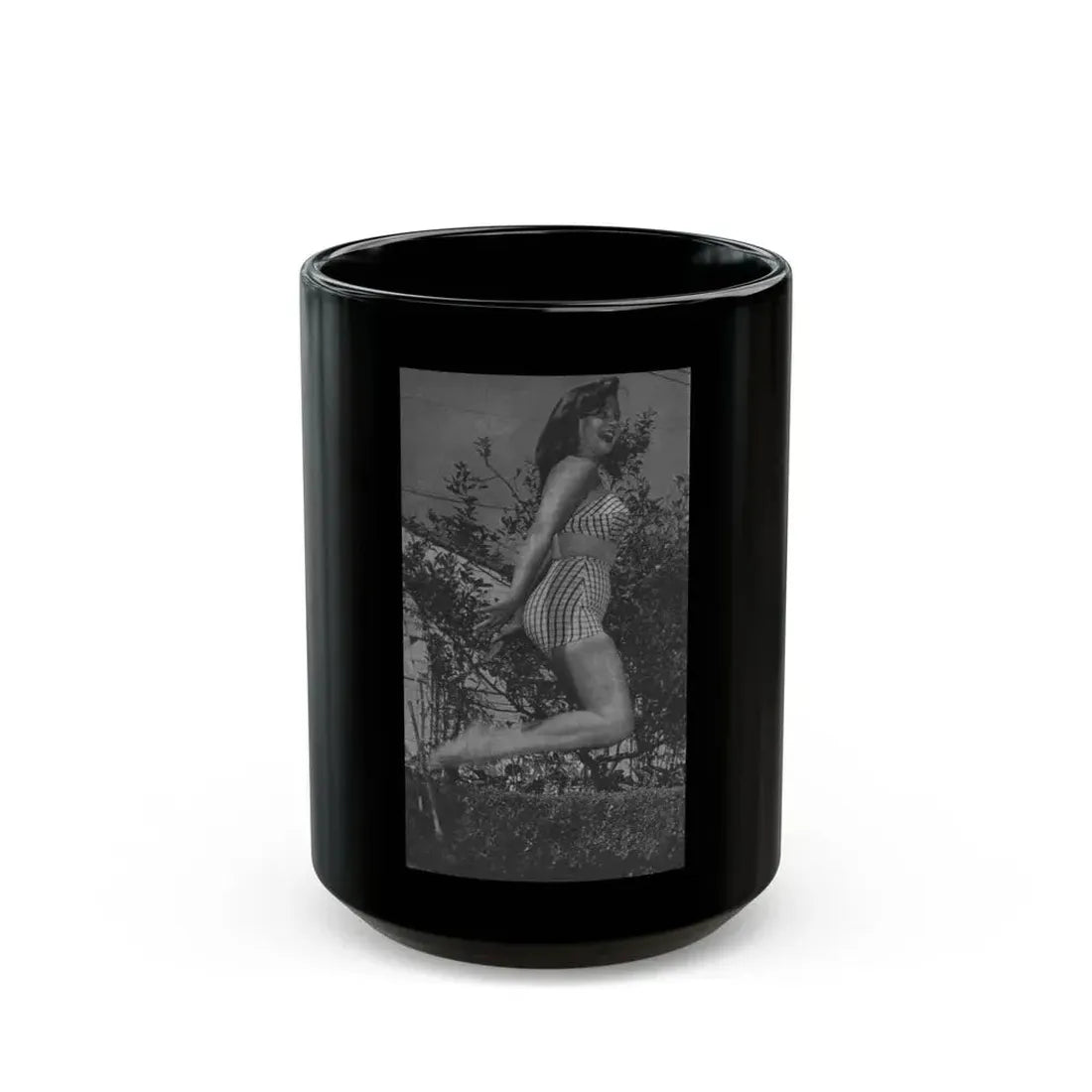 Greta Thyssen #12 - American Beauties Mag. '53 - 1 B&W Photo (Vintage Female Icon) Black Coffee Mug 15oz - Go Mug Yourself