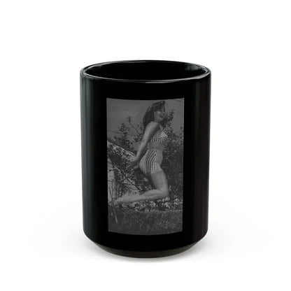 Greta Thyssen #12 - American Beauties Mag. '53 - 1 B&W Photo (Vintage Female Icon) Black Coffee Mug 15oz - Go Mug Yourself