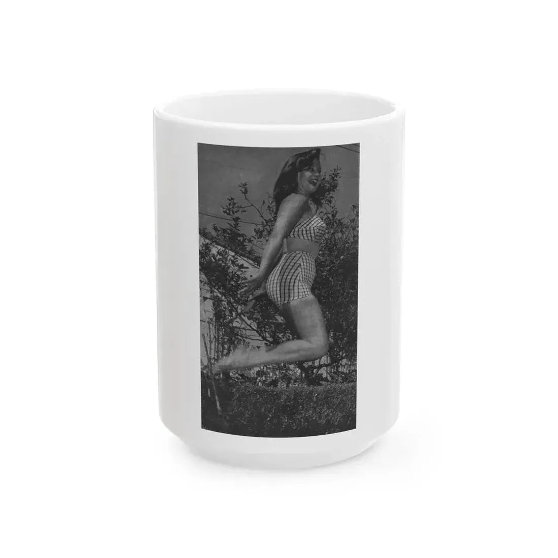 Greta Thyssen #12 - American Beauties Mag. '53 - 1 B&W Photo (Vintage Female Icon) White Coffee Mug 15oz - Go Mug Yourself