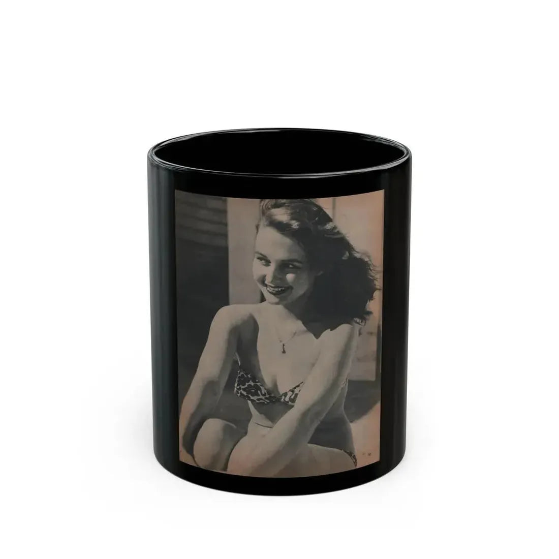 Greta Thyssen #120 - Gala Mag. January '53 - 1 B&W Photo (Vintage Female Icon) Black Coffee Mug 11oz - Go Mug Yourself