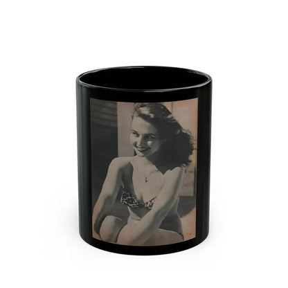 Greta Thyssen #120 - Gala Mag. January '53 - 1 B&W Photo (Vintage Female Icon) Black Coffee Mug 11oz - Go Mug Yourself