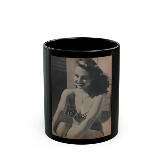 Greta Thyssen #120 - Gala Mag. January '53 - 1 B&W Photo (Vintage Female Icon) Black Coffee Mug 11oz - Go Mug Yourself