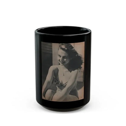 Greta Thyssen #120 - Gala Mag. January '53 - 1 B&W Photo (Vintage Female Icon) Black Coffee Mug 15oz - Go Mug Yourself