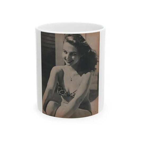 Greta Thyssen #120 - Gala Mag. January '53 - 1 B&W Photo (Vintage Female Icon) White Coffee Mug 11oz - Go Mug Yourself