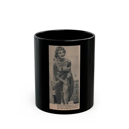 Greta Thyssen #121 - Scamp Mag. Sept. '58 - 1 Small B&W Photo (Vintage Female Icon) Black Coffee Mug 11oz - Go Mug Yourself
