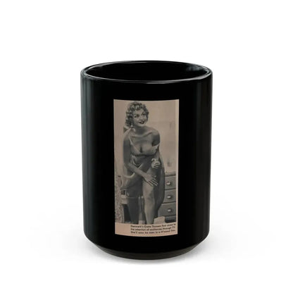 Greta Thyssen #121 - Scamp Mag. Sept. '58 - 1 Small B&W Photo (Vintage Female Icon) Black Coffee Mug 15oz - Go Mug Yourself