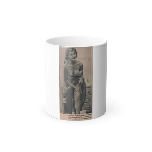 Greta Thyssen #121 - Scamp Mag. Sept. '58 - 1 Small B&W Photo (Vintage Female Icon) Color Changing Mug 11oz 11oz - Go Mug Yourself