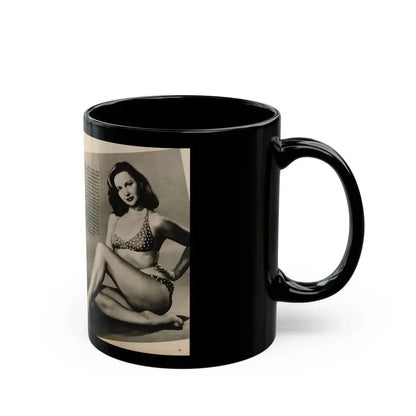 Greta Thyssen #123 - 2 Pages with, 2 B&W Photos & Paragraph from Cover Girls Models Mag. June '54 (Vintage Female Icon) Black Coffee Mug - Go Mug Yourself