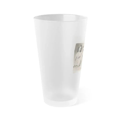 Greta Thyssen #123 - 2 Pages with, 2 B&W Photos & Paragraph from Cover Girls Models Mag. June '54 (Vintage Female Icon) Frosted Pint Glass 16oz - Go Mug Yourself