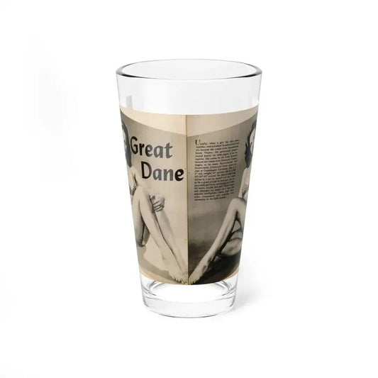 Greta Thyssen #123 - 2 Pages with, 2 B&W Photos & Paragraph from Cover Girls Models Mag. June '54 (Vintage Female Icon) Pint Glass 16oz 16oz - Go Mug Yourself