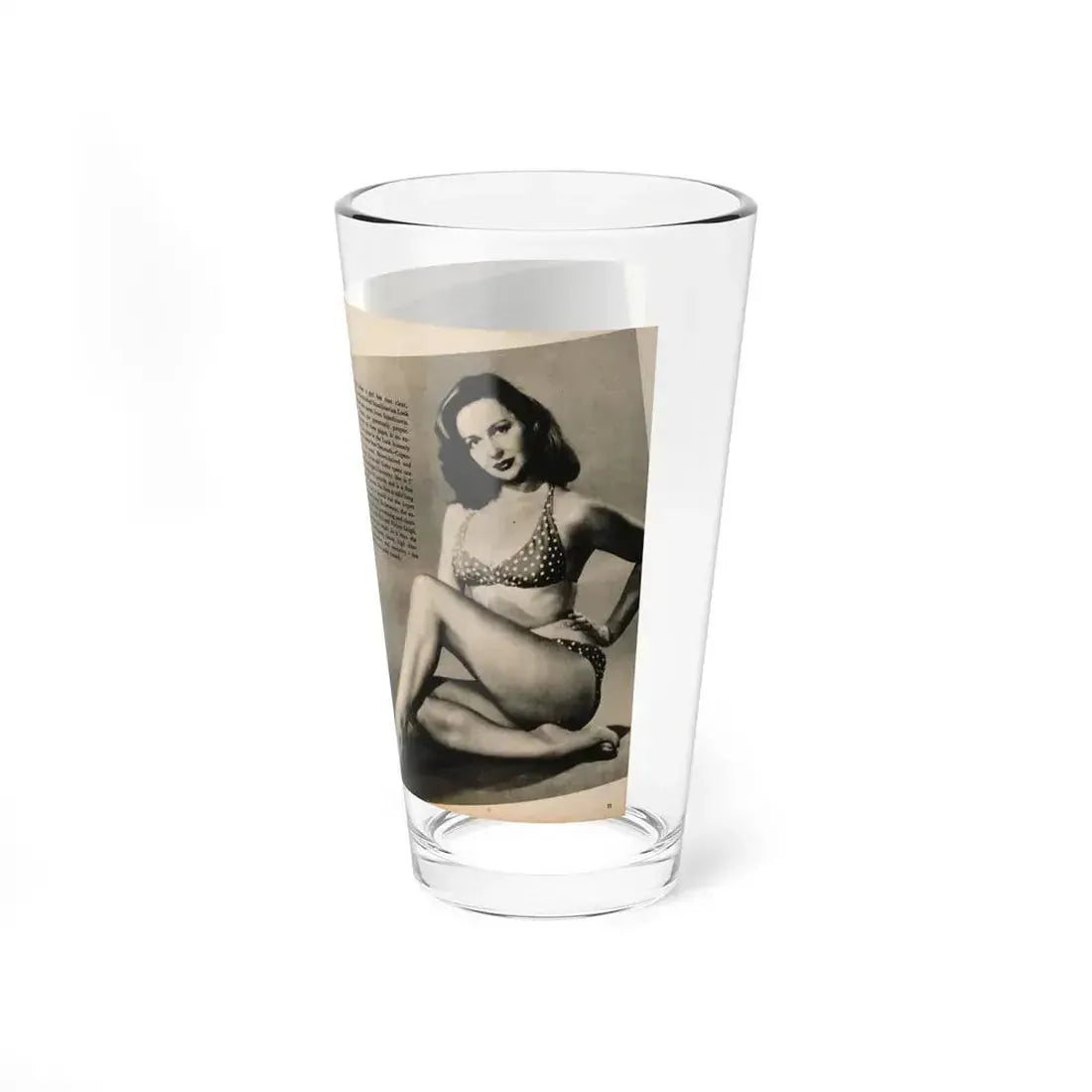 Greta Thyssen #123 - 2 Pages with, 2 B&W Photos & Paragraph from Cover Girls Models Mag. June '54 (Vintage Female Icon) Pint Glass 16oz - Go Mug Yourself