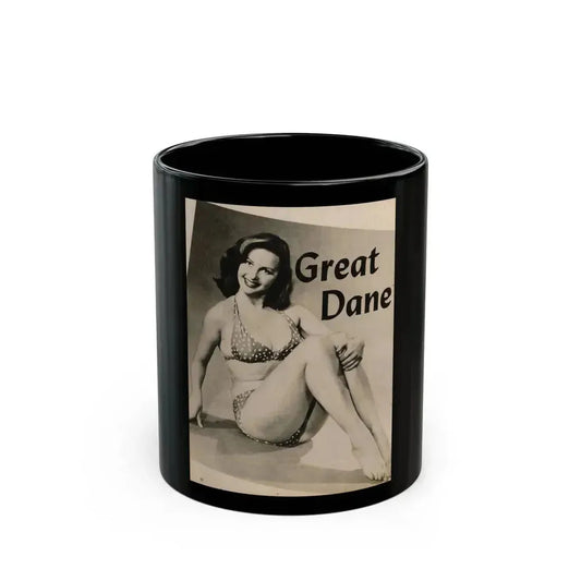 Greta Thyssen #124 - 1 Page 1 B&W Photo & Caption from Cover Girls Models Mag. June '54 (Vintage Female Icon) Black Coffee Mug 11oz - Go Mug Yourself