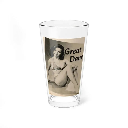 Greta Thyssen #124 - 1 Page 1 B&W Photo & Caption from Cover Girls Models Mag. June '54 (Vintage Female Icon) Pint Glass 16oz 16oz - Go Mug Yourself