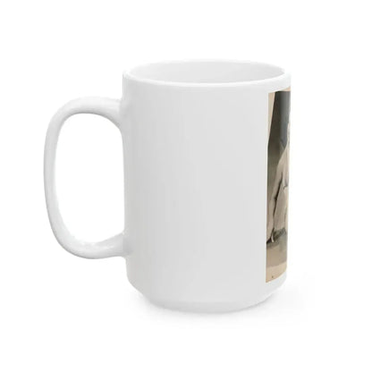 Greta Thyssen #124 - 1 Page 1 B&W Photo & Caption from Cover Girls Models Mag. June '54 (Vintage Female Icon) White Coffee Mug - Go Mug Yourself