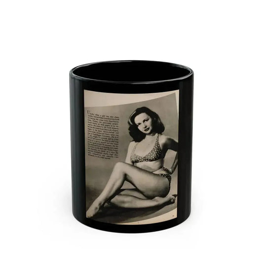 Greta Thyssen #125 - 1 Page 1 B&W Photo & Caption from Cover Girls Models Mag. June '54 (Vintage Female Icon) Black Coffee Mug 11oz - Go Mug Yourself
