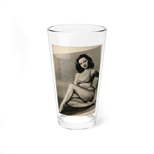 Greta Thyssen #125 - 1 Page 1 B&W Photo & Caption from Cover Girls Models Mag. June '54 (Vintage Female Icon) Pint Glass 16oz 16oz - Go Mug Yourself