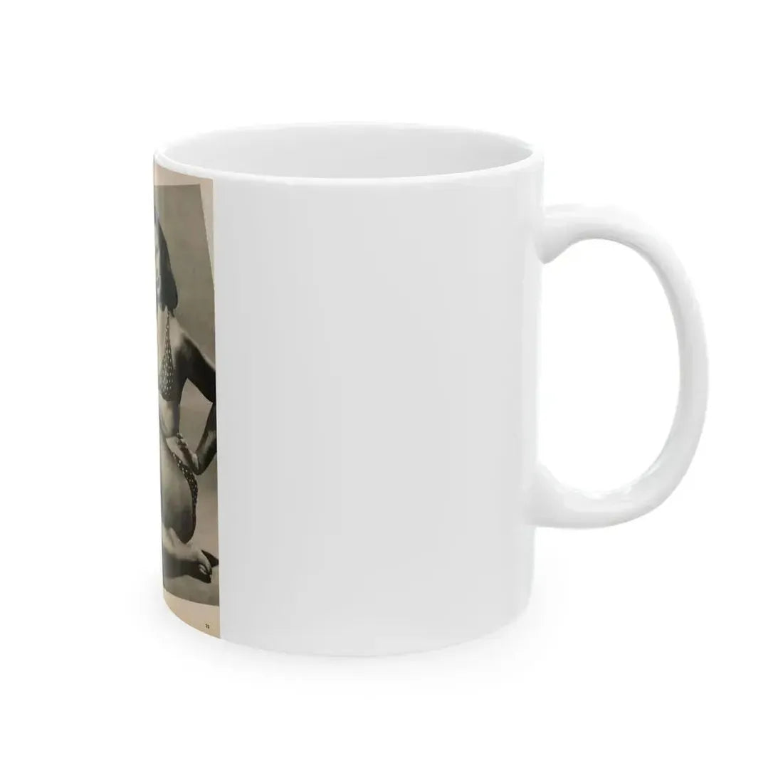Greta Thyssen #125 - 1 Page 1 B&W Photo & Caption from Cover Girls Models Mag. June '54 (Vintage Female Icon) White Coffee Mug - Go Mug Yourself