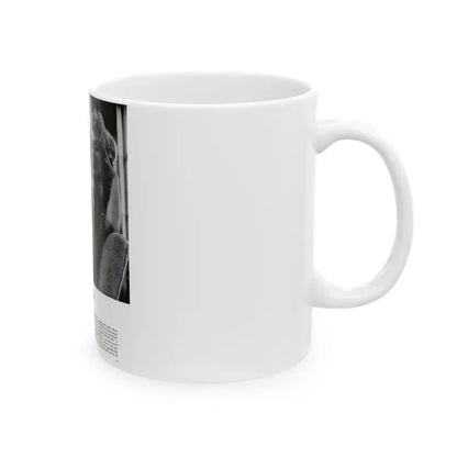 Greta Thyssen #126 - 1 Page with, 1 B&W Photo & Paragraph from Modern Man Mag. April '57 (Vintage Female Icon) White Coffee Mug - Go Mug Yourself