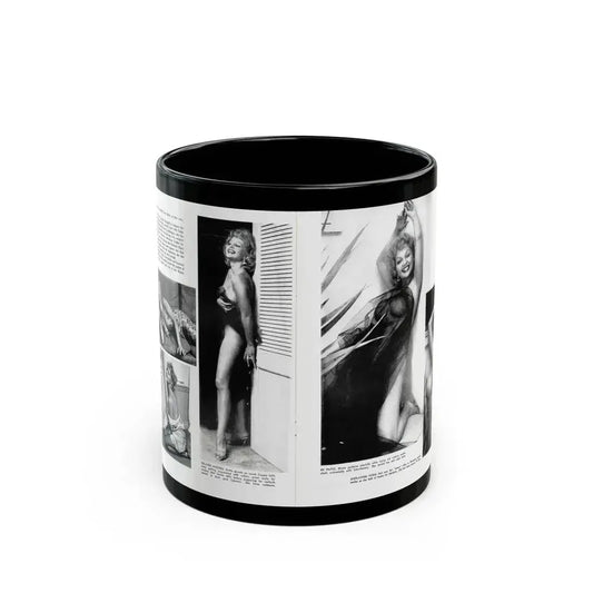 Greta Thyssen #127 - 2 Pages 5 B&W Photos from Modern Man Mag. April '57 (Vintage Female Icon) Black Coffee Mug 11oz - Go Mug Yourself
