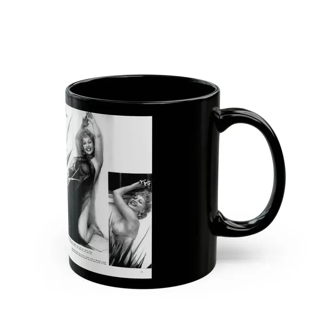 Greta Thyssen #127 - 2 Pages 5 B&W Photos from Modern Man Mag. April '57 (Vintage Female Icon) Black Coffee Mug - Go Mug Yourself