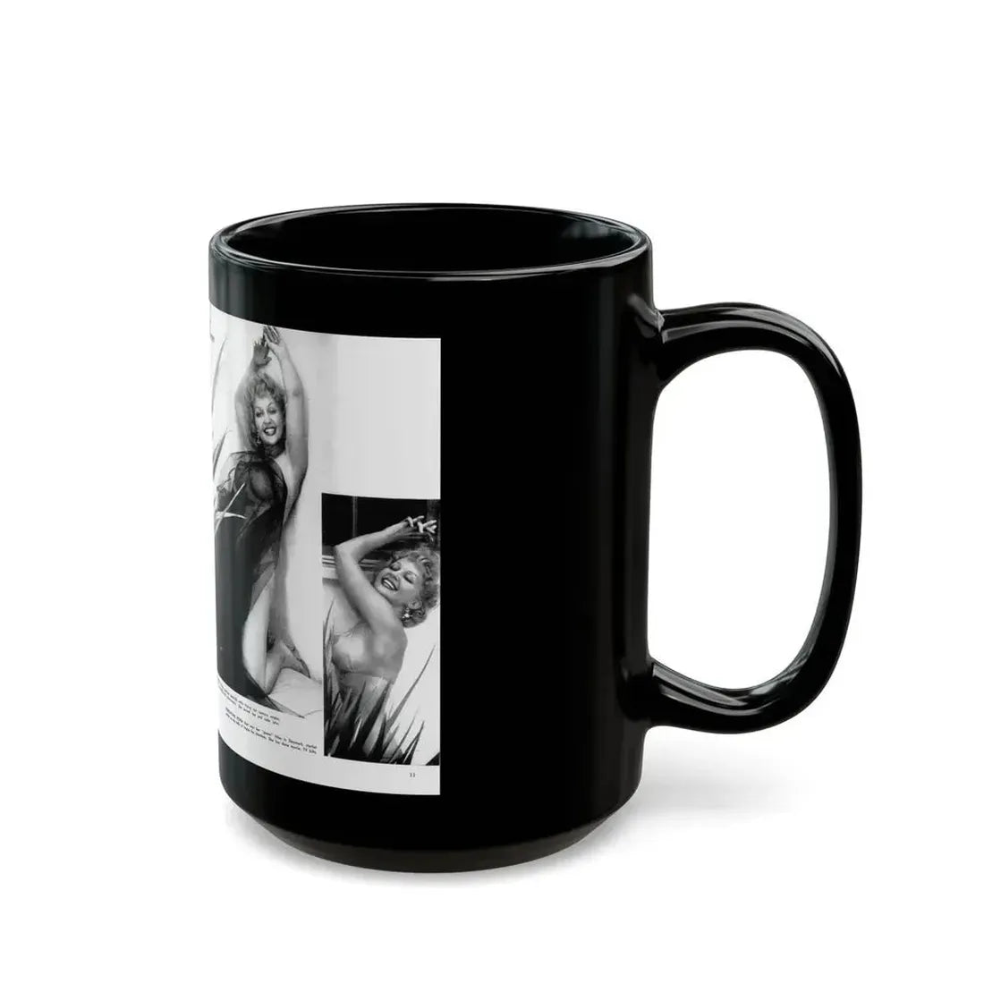 Greta Thyssen #127 - 2 Pages 5 B&W Photos from Modern Man Mag. April '57 (Vintage Female Icon) Black Coffee Mug - Go Mug Yourself
