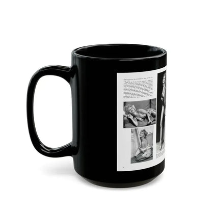 Greta Thyssen #127 - 2 Pages 5 B&W Photos from Modern Man Mag. April '57 (Vintage Female Icon) Black Coffee Mug - Go Mug Yourself
