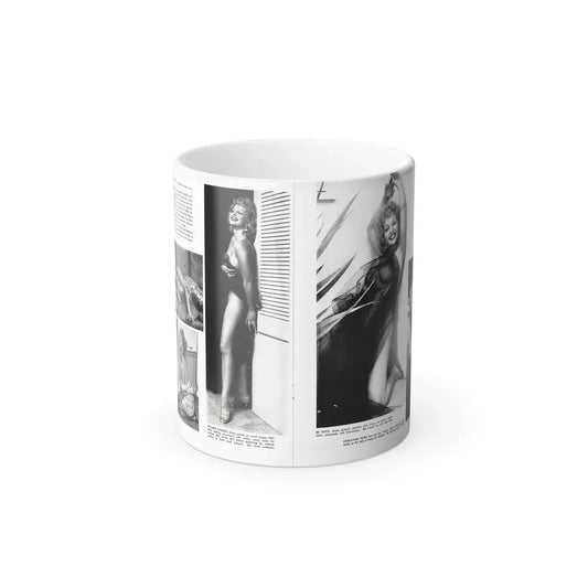Greta Thyssen #127 - 2 Pages 5 B&W Photos from Modern Man Mag. April '57 (Vintage Female Icon) Color Changing Mug 11oz 11oz - Go Mug Yourself