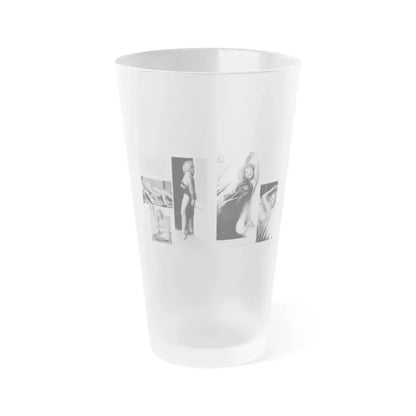 Greta Thyssen #127 - 2 Pages 5 B&W Photos from Modern Man Mag. April '57 (Vintage Female Icon) Frosted Pint Glass 16oz 16oz Frosted - Go Mug Yourself