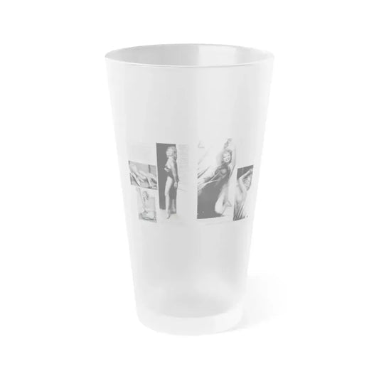 Greta Thyssen #127 - 2 Pages 5 B&W Photos from Modern Man Mag. April '57 (Vintage Female Icon) Frosted Pint Glass 16oz 16oz Frosted - Go Mug Yourself