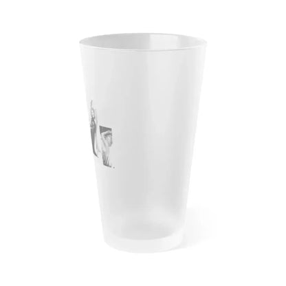 Greta Thyssen #127 - 2 Pages 5 B&W Photos from Modern Man Mag. April '57 (Vintage Female Icon) Frosted Pint Glass 16oz - Go Mug Yourself