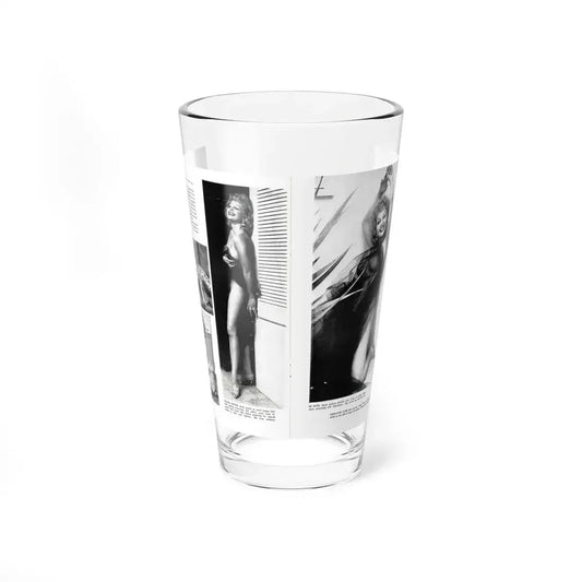 Greta Thyssen #127 - 2 Pages 5 B&W Photos from Modern Man Mag. April '57 (Vintage Female Icon) Pint Glass 16oz 16oz - Go Mug Yourself