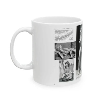 Greta Thyssen #127 - 2 Pages 5 B&W Photos from Modern Man Mag. April '57 (Vintage Female Icon) White Coffee Mug - Go Mug Yourself