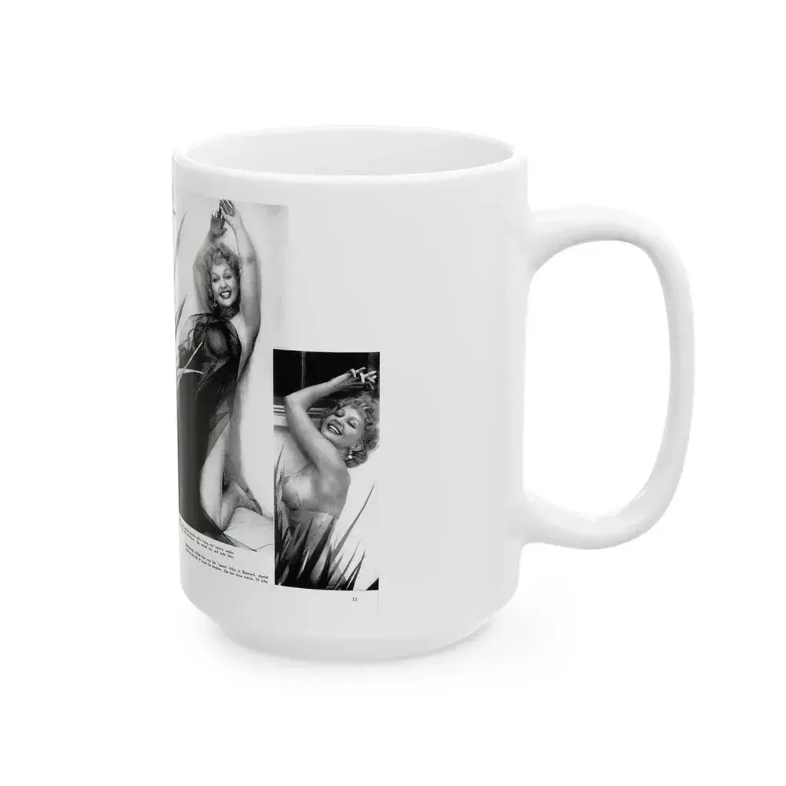 Greta Thyssen #127 - 2 Pages 5 B&W Photos from Modern Man Mag. April '57 (Vintage Female Icon) White Coffee Mug - Go Mug Yourself