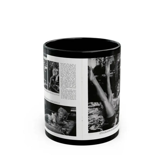Greta Thyssen #128 - 2 Pages 4 B&W Photos from Modern Man Mag. April '57 (Vintage Female Icon) Black Coffee Mug 11oz - Go Mug Yourself