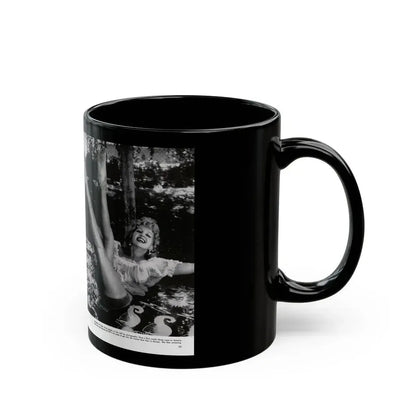 Greta Thyssen #128 - 2 Pages 4 B&W Photos from Modern Man Mag. April '57 (Vintage Female Icon) Black Coffee Mug - Go Mug Yourself