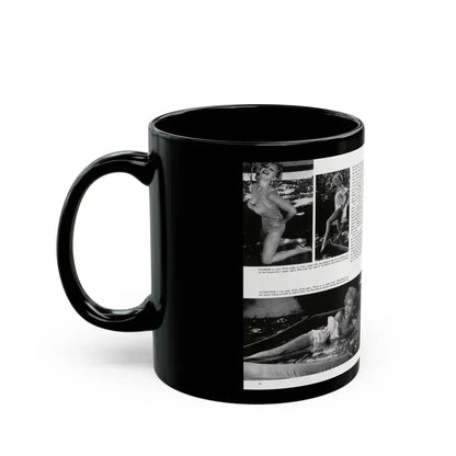 Greta Thyssen #128 - 2 Pages 4 B&W Photos from Modern Man Mag. April '57 (Vintage Female Icon) Black Coffee Mug - Go Mug Yourself