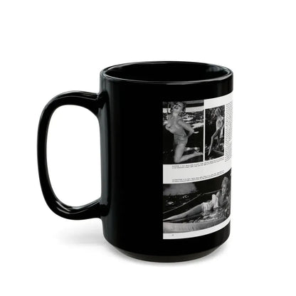 Greta Thyssen #128 - 2 Pages 4 B&W Photos from Modern Man Mag. April '57 (Vintage Female Icon) Black Coffee Mug - Go Mug Yourself