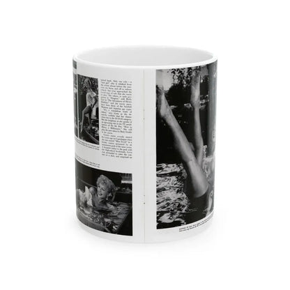 Greta Thyssen #128 - 2 Pages 4 B&W Photos from Modern Man Mag. April '57 (Vintage Female Icon) White Coffee Mug 11oz - Go Mug Yourself