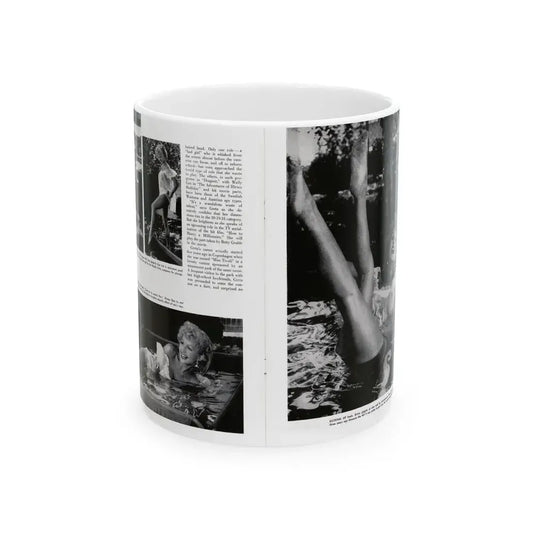 Greta Thyssen #128 - 2 Pages 4 B&W Photos from Modern Man Mag. April '57 (Vintage Female Icon) White Coffee Mug 11oz - Go Mug Yourself