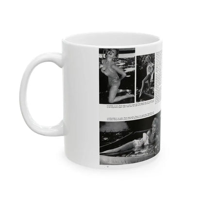 Greta Thyssen #128 - 2 Pages 4 B&W Photos from Modern Man Mag. April '57 (Vintage Female Icon) White Coffee Mug - Go Mug Yourself