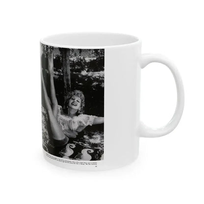 Greta Thyssen #128 - 2 Pages 4 B&W Photos from Modern Man Mag. April '57 (Vintage Female Icon) White Coffee Mug - Go Mug Yourself